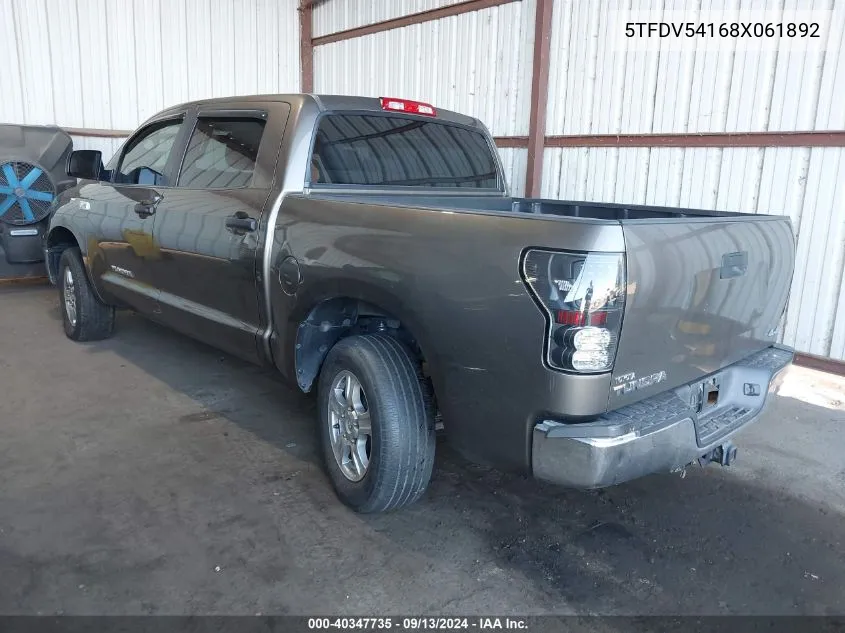 2008 Toyota Tundra Crewmax/Crewmax Sr5 VIN: 5TFDV54168X061892 Lot: 40347735