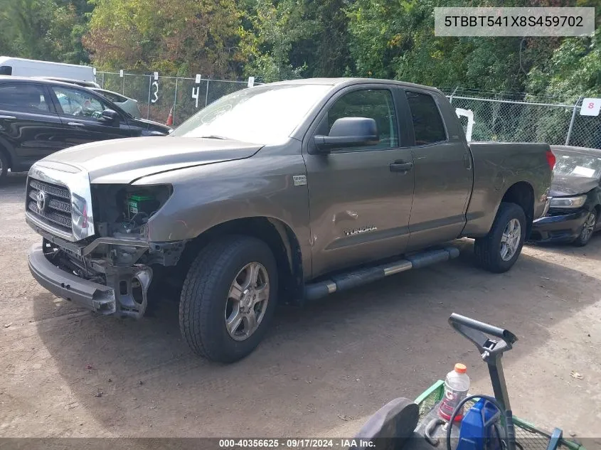 2008 Toyota Tundra Sr5 4.7L V8 VIN: 5TBBT541X8S459702 Lot: 40356625