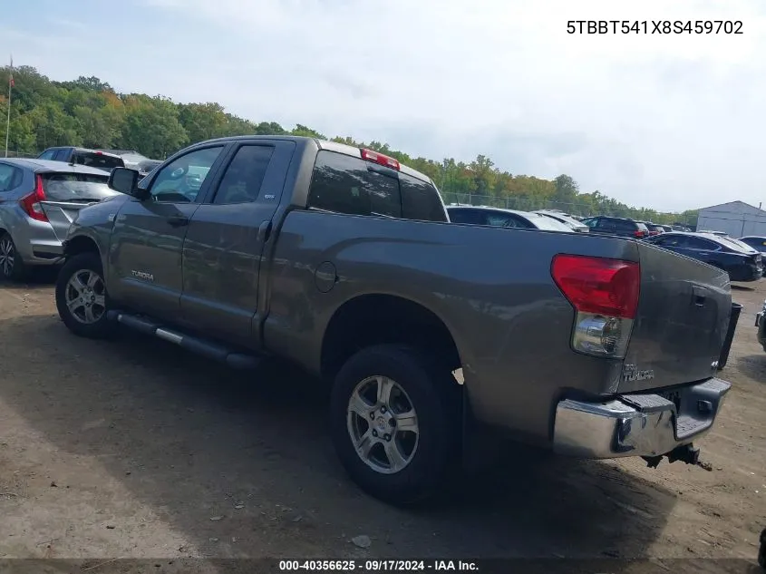 2008 Toyota Tundra Sr5 4.7L V8 VIN: 5TBBT541X8S459702 Lot: 40356625