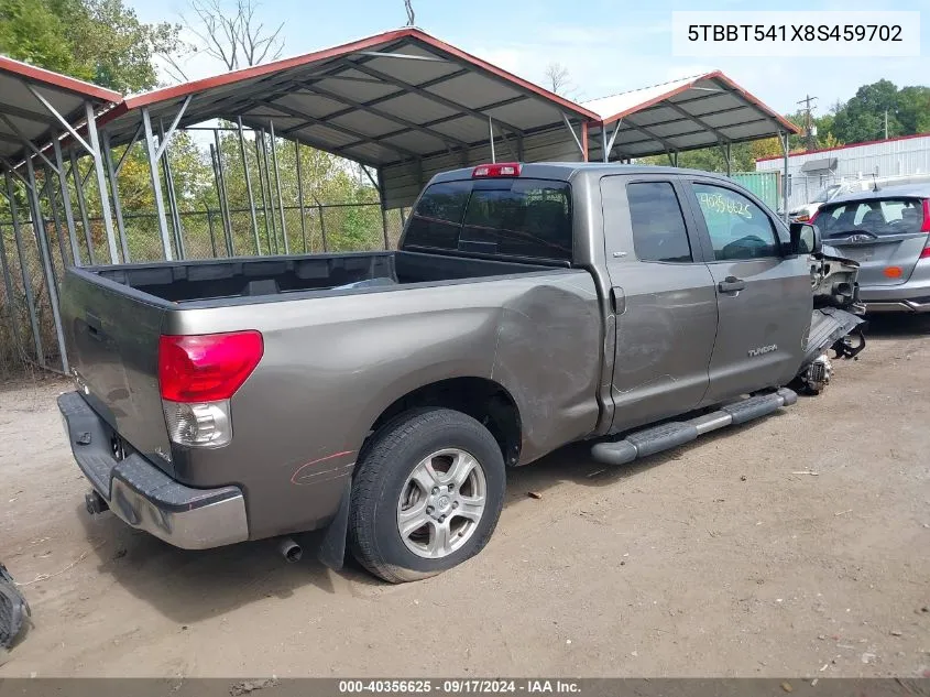 2008 Toyota Tundra Sr5 4.7L V8 VIN: 5TBBT541X8S459702 Lot: 40356625