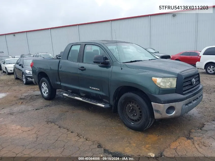 2008 Toyota Tundra Base V6 VIN: 5TFRU54138X011203 Lot: 40364005