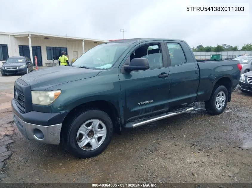 2008 Toyota Tundra Base V6 VIN: 5TFRU54138X011203 Lot: 40364005