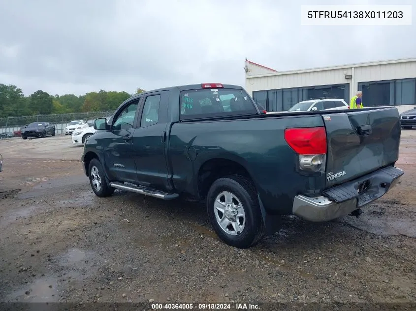 2008 Toyota Tundra Base V6 VIN: 5TFRU54138X011203 Lot: 40364005