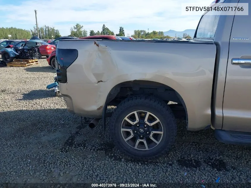 2008 Toyota Tundra Limited 5.7L V8 VIN: 5TFDV58148X071766 Lot: 40373976