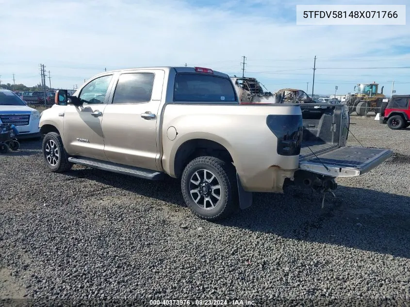 2008 Toyota Tundra Limited 5.7L V8 VIN: 5TFDV58148X071766 Lot: 40373976