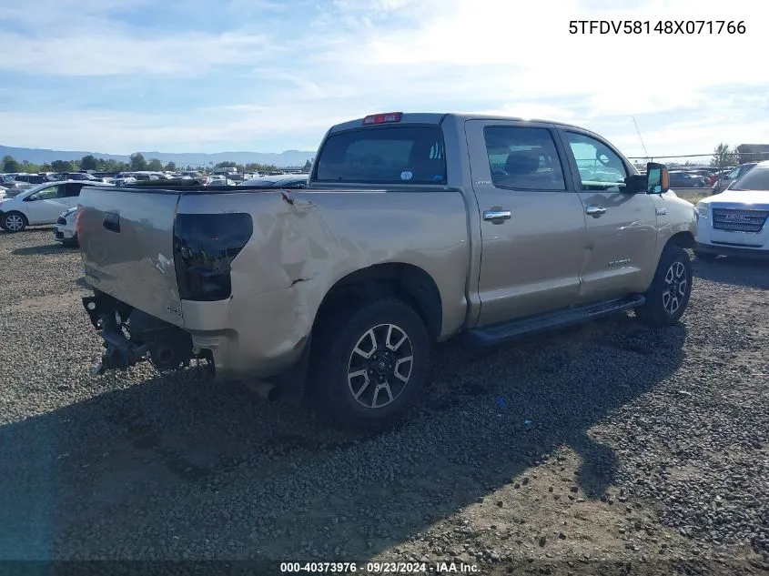 2008 Toyota Tundra Limited 5.7L V8 VIN: 5TFDV58148X071766 Lot: 40373976