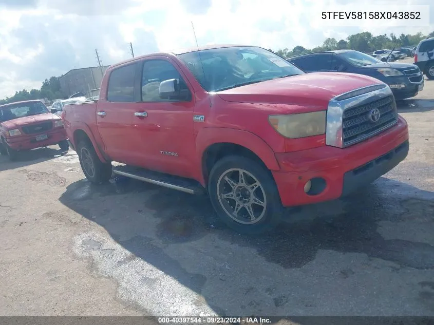 5TFEV58158X043852 2008 Toyota Tundra Limited 5.7L V8