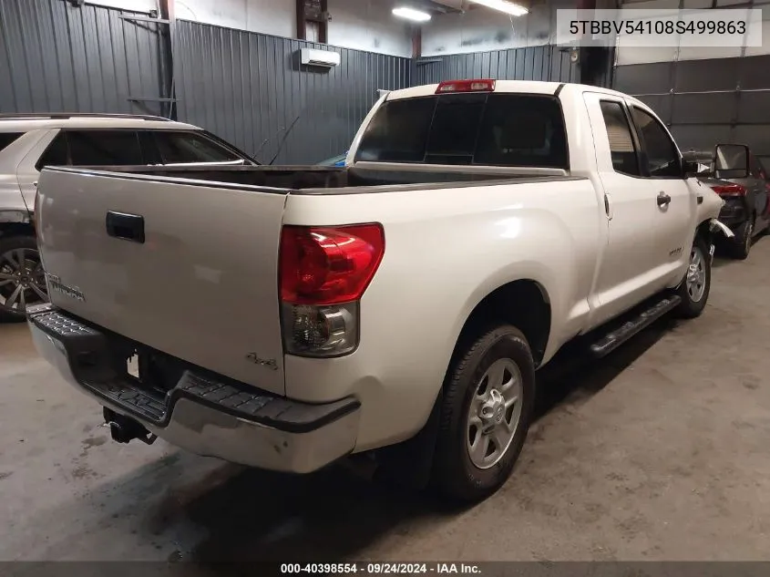 2008 Toyota Tundra Base 5.7L V8 VIN: 5TBBV54108S499863 Lot: 40398554