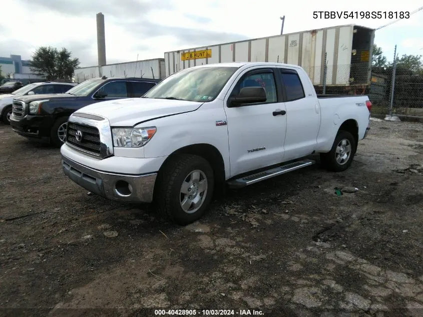 2008 Toyota Tundra Sr5 5.7L V8 VIN: 5TBBV54198S518183 Lot: 40428905