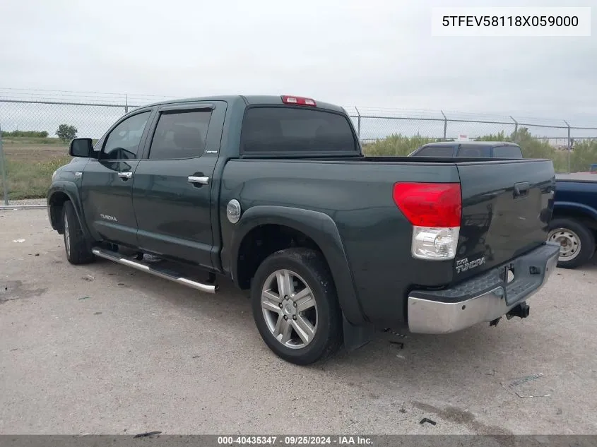 2008 Toyota Tundra Limited 5.7L V8 VIN: 5TFEV58118X059000 Lot: 40435347