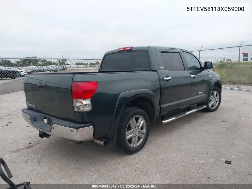 2008 Toyota Tundra Limited 5.7L V8 VIN: 5TFEV58118X059000 Lot: 40435347