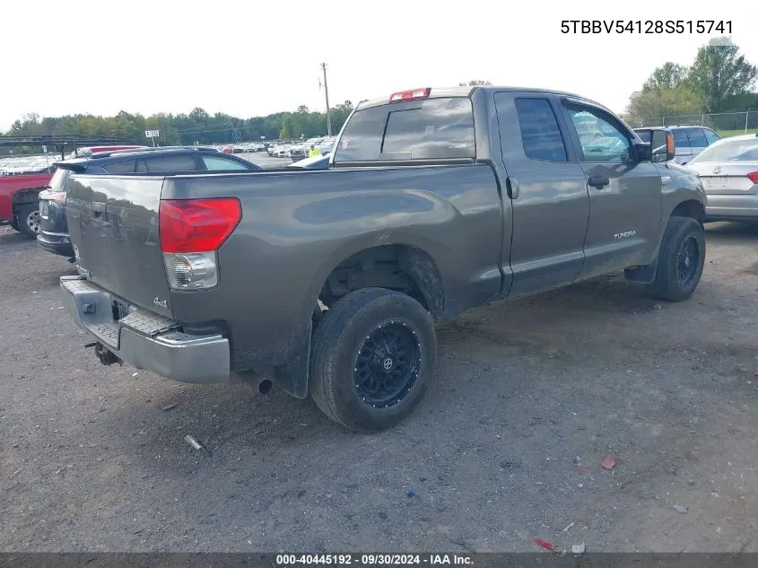 2008 Toyota Tundra Double Cab/Double Cab Sr5 VIN: 5TBBV54128S515741 Lot: 40445192