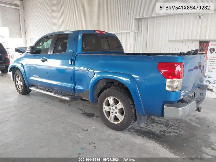 2008 Toyota Tundra Sr5 5.7L V8 VIN: 5TBRV541X8S479232 Lot: 40445565