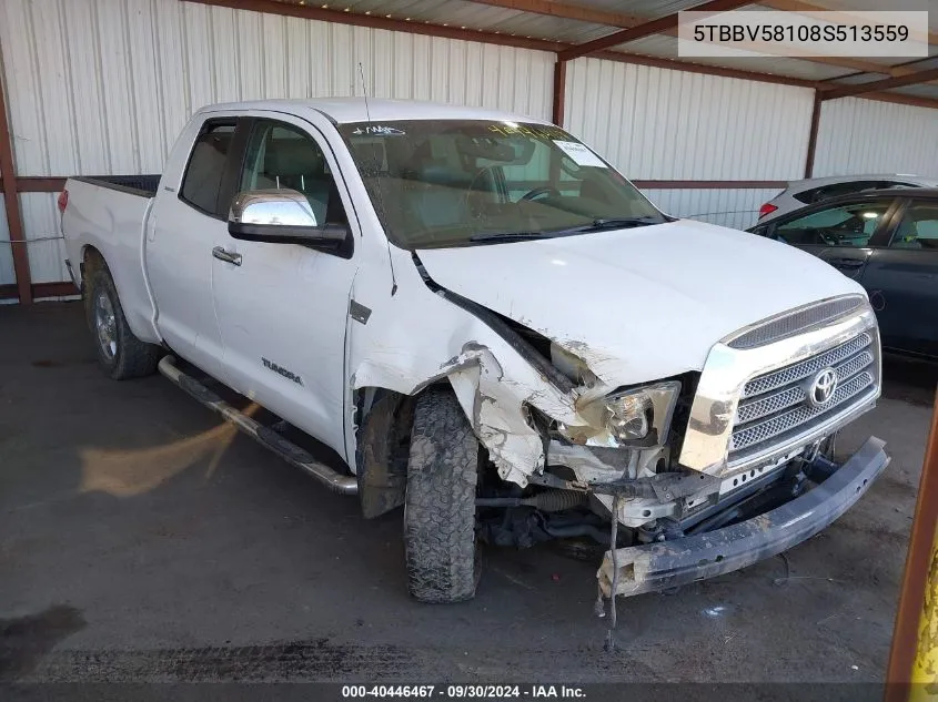 5TBBV58108S513559 2008 Toyota Tundra Limited 5.7L V8