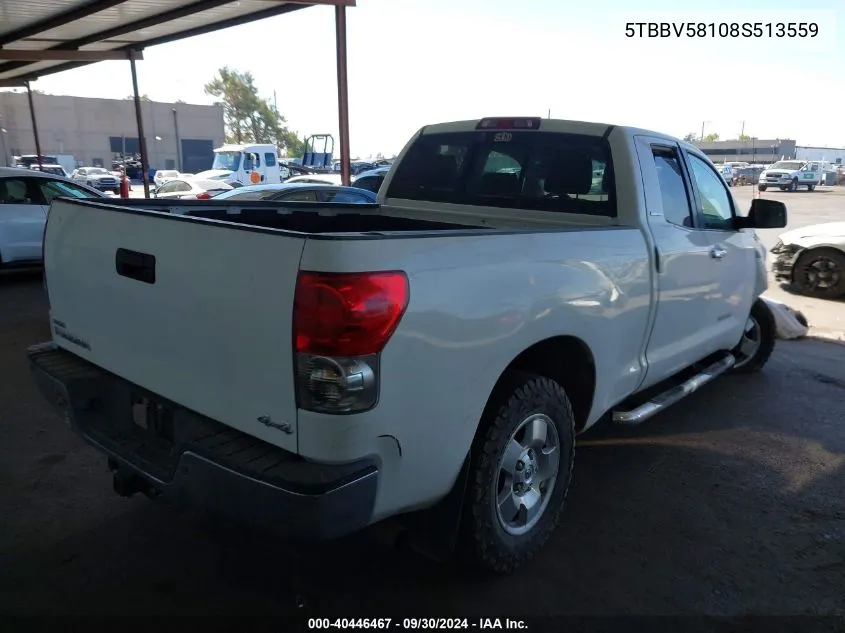 5TBBV58108S513559 2008 Toyota Tundra Limited 5.7L V8