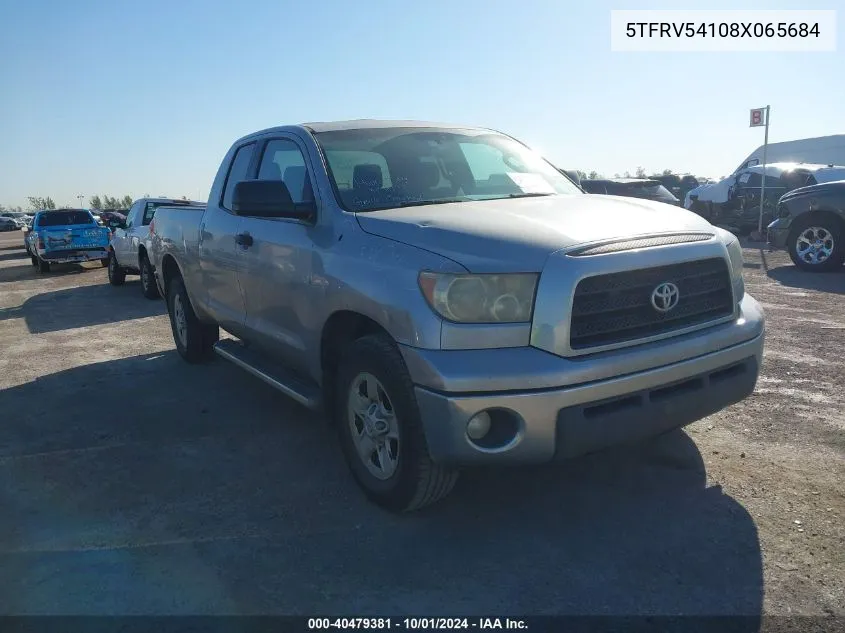 2008 Toyota Tundra Double Cab/Double Cab Sr5 VIN: 5TFRV54108X065684 Lot: 40479381