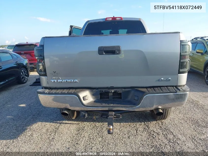 5TFBV54118X072449 2008 Toyota Tundra Base 5.7L V8