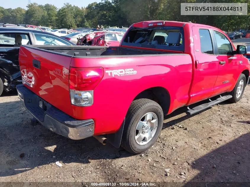 2008 Toyota Tundra Sr5 5.7L V8 VIN: 5TFRV54188X044811 Lot: 40509133