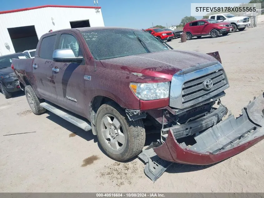 2008 Toyota Tundra Limited 5.7L V8 VIN: 5TFEV58178X055565 Lot: 40516604