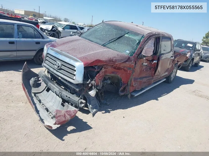 2008 Toyota Tundra Limited 5.7L V8 VIN: 5TFEV58178X055565 Lot: 40516604