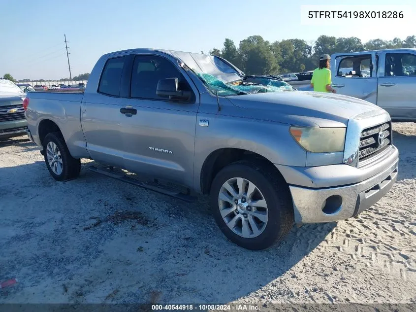 2008 Toyota Tundra Double Cab/Double Cab Sr5 VIN: 5TFRT54198X018286 Lot: 40544918