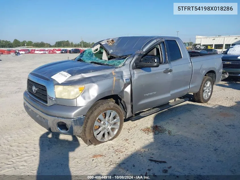 2008 Toyota Tundra Double Cab/Double Cab Sr5 VIN: 5TFRT54198X018286 Lot: 40544918