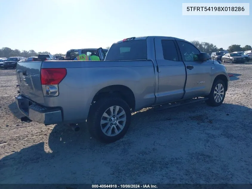 2008 Toyota Tundra Double Cab/Double Cab Sr5 VIN: 5TFRT54198X018286 Lot: 40544918