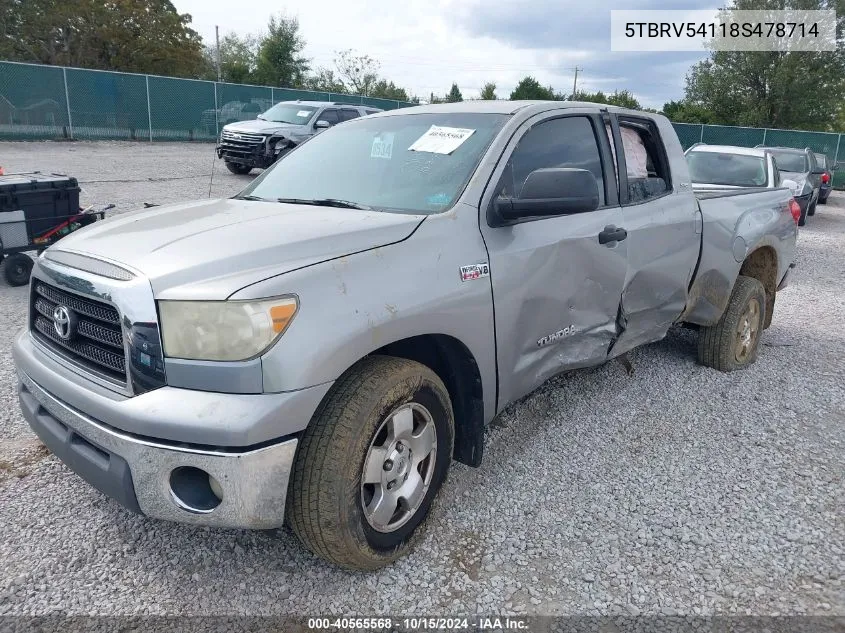 5TBRV54118S478714 2008 Toyota Tundra Sr5 5.7L V8