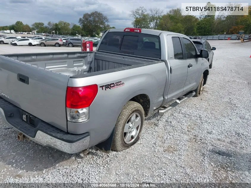 5TBRV54118S478714 2008 Toyota Tundra Sr5 5.7L V8