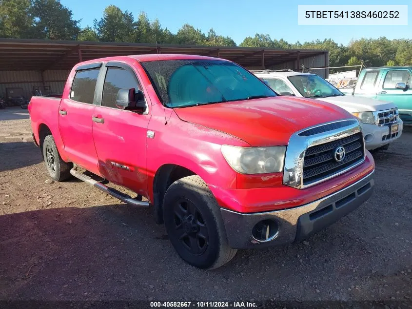 5TBET54138S460252 2008 Toyota Tundra Base 4.7L V8