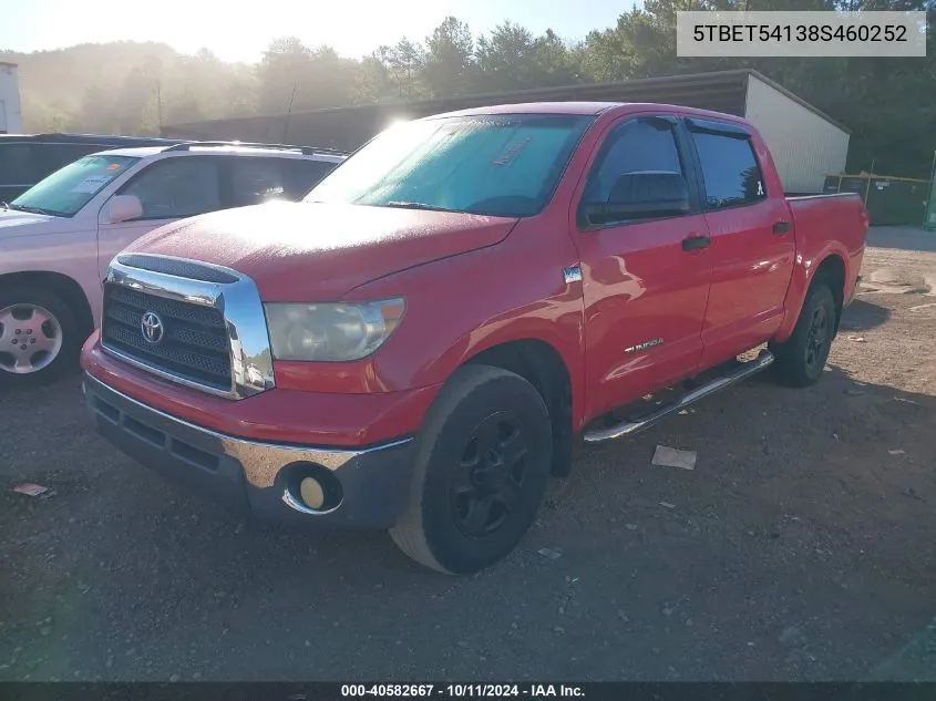 2008 Toyota Tundra Base 4.7L V8 VIN: 5TBET54138S460252 Lot: 40582667