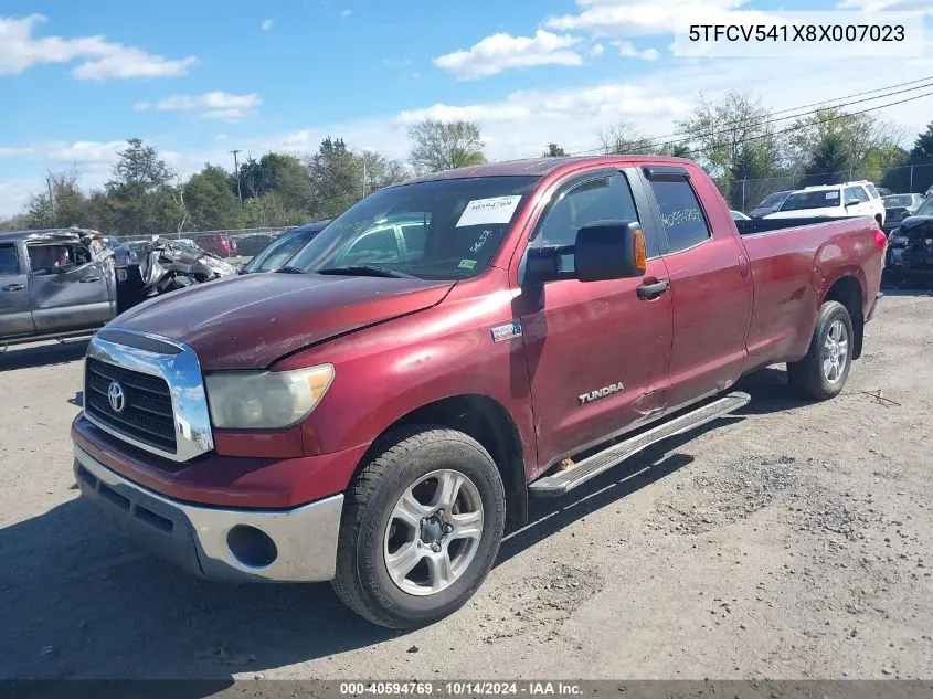 2008 Toyota Tundra Double Cab/Double Cab Sr5 VIN: 5TFCV541X8X007023 Lot: 40594769