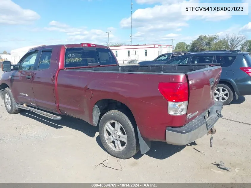 2008 Toyota Tundra Double Cab/Double Cab Sr5 VIN: 5TFCV541X8X007023 Lot: 40594769