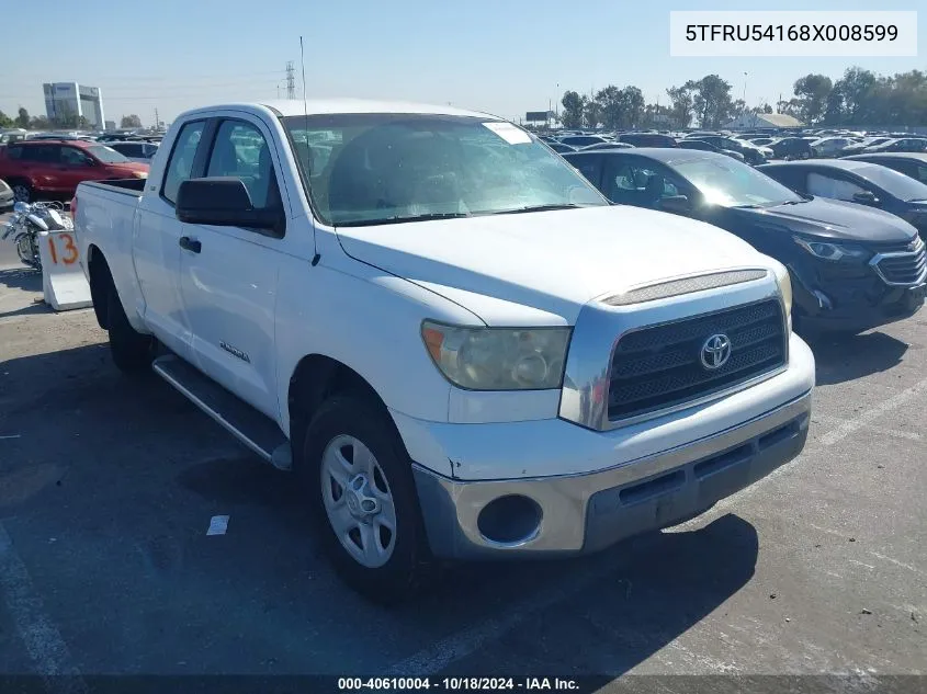 2008 Toyota Tundra Sr5 V6 VIN: 5TFRU54168X008599 Lot: 40610004