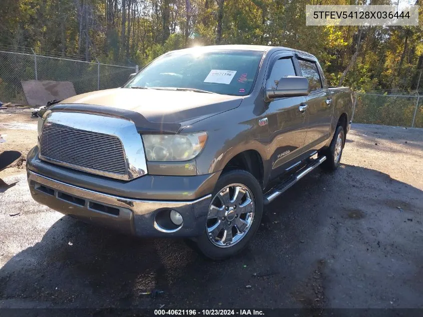 2008 Toyota Tundra Sr5 5.7L V8 VIN: 5TFEV54128X036444 Lot: 40621196