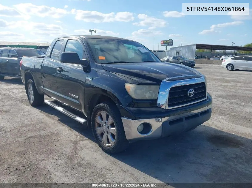 2008 Toyota Tundra Sr5 5.7L V8 VIN: 5TFRV54148X061864 Lot: 40635720