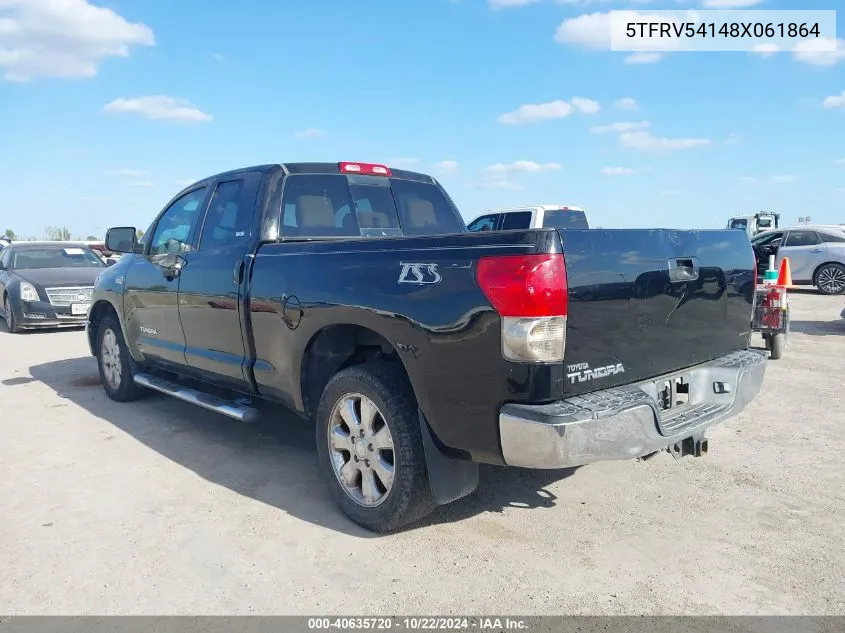 5TFRV54148X061864 2008 Toyota Tundra Sr5 5.7L V8