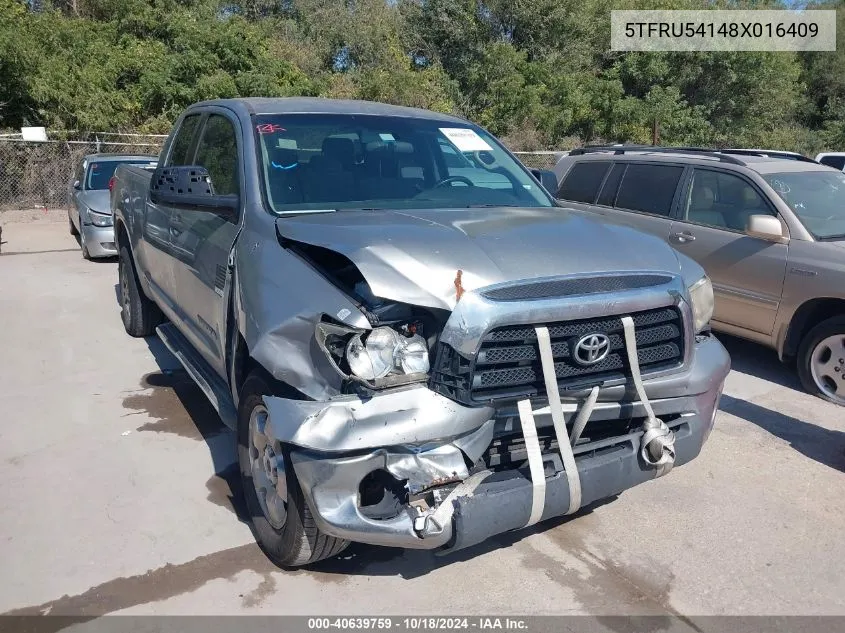 2008 Toyota Tundra Base V6 VIN: 5TFRU54148X016409 Lot: 40639759