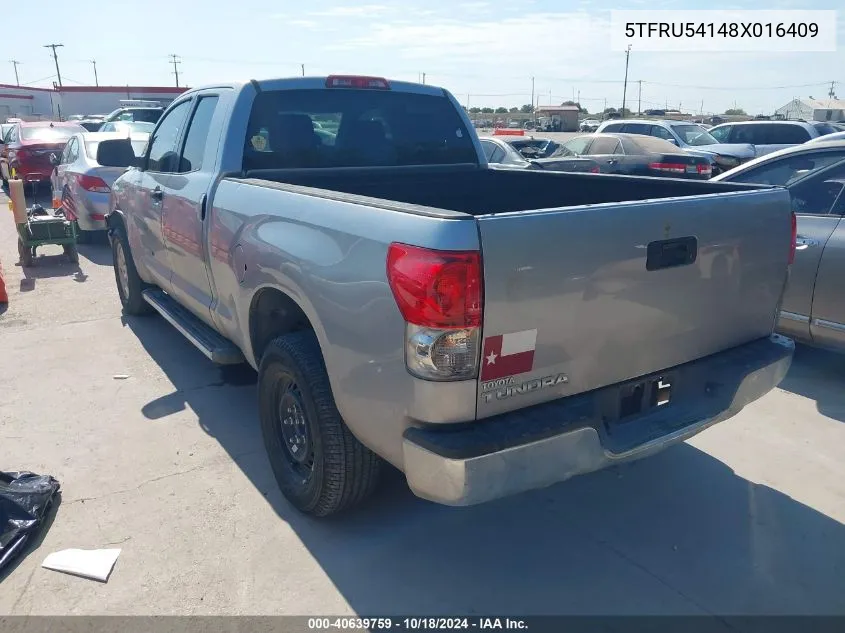 2008 Toyota Tundra Base V6 VIN: 5TFRU54148X016409 Lot: 40639759