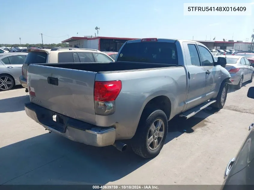 2008 Toyota Tundra Base V6 VIN: 5TFRU54148X016409 Lot: 40639759