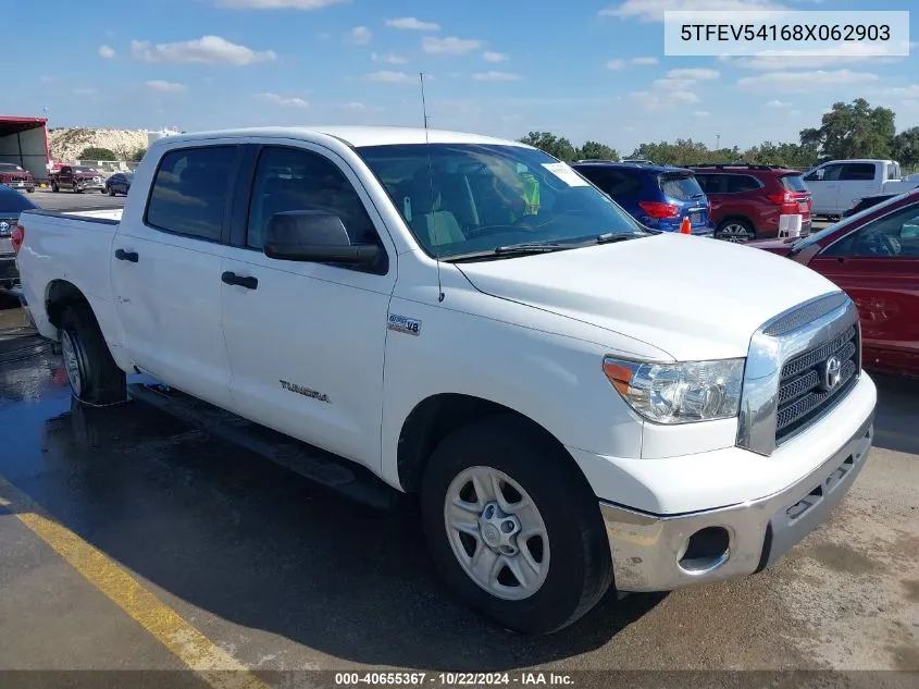 2008 Toyota Tundra Base 5.7L V8 VIN: 5TFEV54168X062903 Lot: 40655367