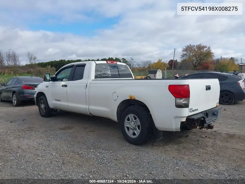 2008 Toyota Tundra Double Cab/Double Cab Sr5 VIN: 5TFCV54198X008275 Lot: 40657324