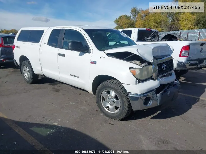 2008 Toyota Tundra Sr5 5.7L V8 VIN: 5TFBV54108X037465 Lot: 40658076