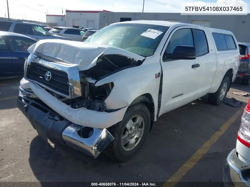 2008 Toyota Tundra Sr5 5.7L V8 VIN: 5TFBV54108X037465 Lot: 40658076