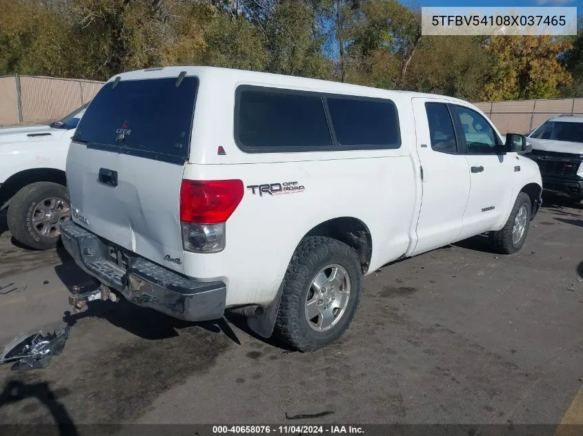 2008 Toyota Tundra Sr5 5.7L V8 VIN: 5TFBV54108X037465 Lot: 40658076