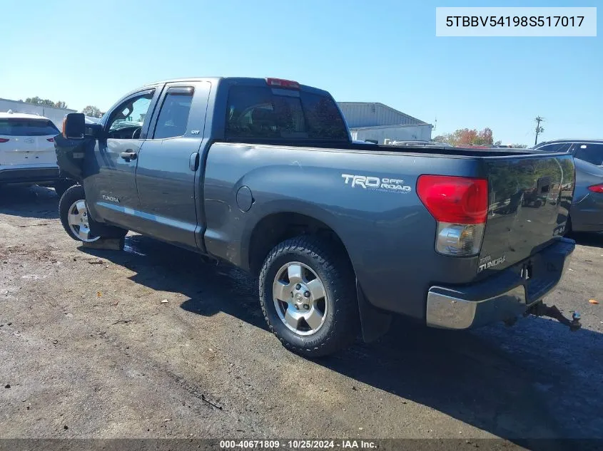 2008 Toyota Tundra Sr5 5.7L V8 VIN: 5TBBV54198S517017 Lot: 40671809