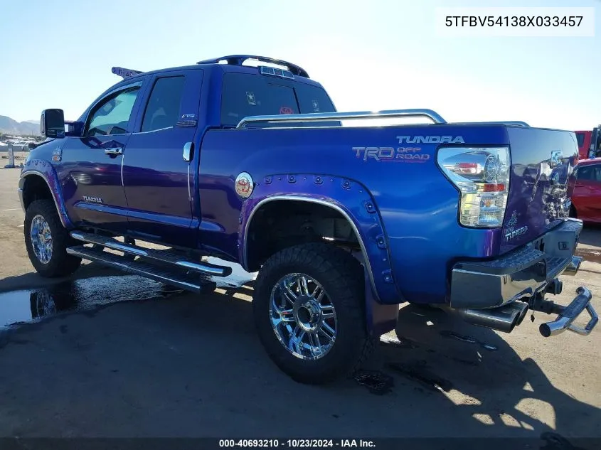 5TFBV54138X033457 2008 Toyota Tundra Sr5 5.7L V8