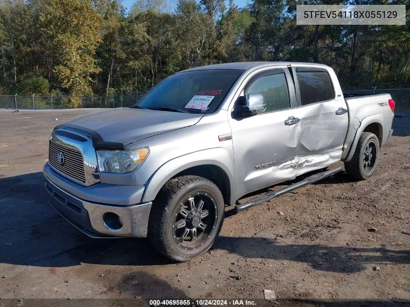 2008 Toyota Tundra Sr5 5.7L V8 VIN: 5TFEV54118X055129 Lot: 40695855