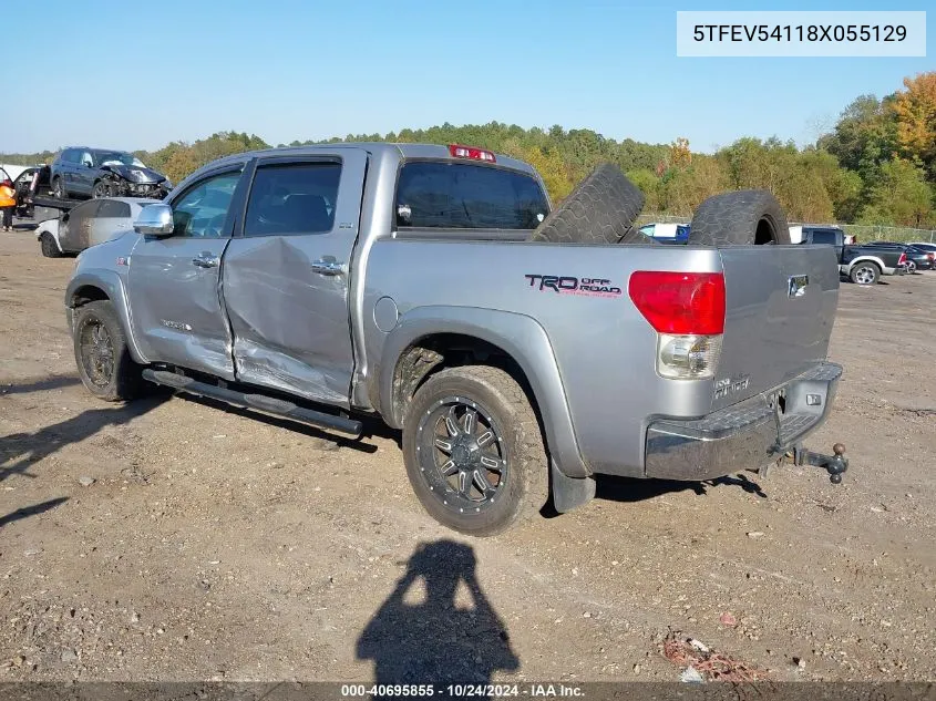 2008 Toyota Tundra Sr5 5.7L V8 VIN: 5TFEV54118X055129 Lot: 40695855