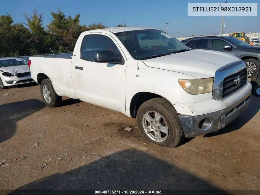 2008 Toyota Tundra Base V6 VIN: 5TFLU52198X013921 Lot: 40735271